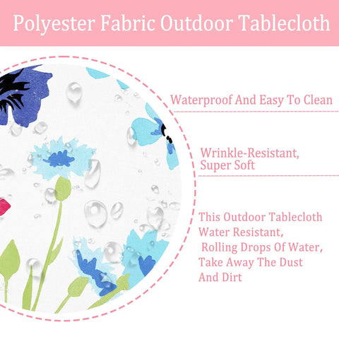 Outdoor Tablecloth With Umbrella Hole And Zipper No Fuss Install Weatherproof Polyester Patio Table Cover For Courtyards