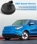 Heavy Duty Rear Hub Bearing Coupled With Abs Speed Sensor Direct Bolt On Installation For Kia Soul And Soul Ev Years 2014 To 2019 viewed from front-right.