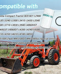 Kubota tractor with six piece hydraulic filter set compatible with B L M and MX series including B20 B21 L2900 L3130 MX5100DT MX5000SU