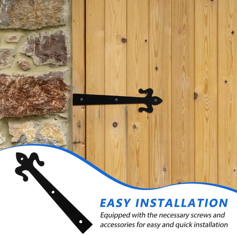 8 Inch Weld On Garage Door Hinges Detachable Slip Joint Metal Hinges For Wood Barn Doors Gates And Cabinets Home And Workshop Hardware Heavy Duty Durable Hinges For Everyday Door Projects Workhorse Grade installed on wooden door