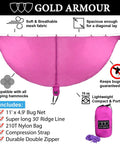 Premium Hammock Mosquito Net For Camping That Breathes Easy And Keeps Bugs Out, featuring pink spacious mesh with accessories