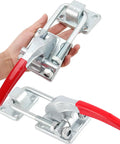 Rock Solid Heavy Duty U Hook Latch Clamp 2 Pack showing adjustable pull action handle and rubberized lever for strong gripping.