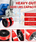 Heavy Duty Pallet Jack Wheel Replacement Kit with dual 7x2 steering wheels, polyurethane for 5500 lb capacity