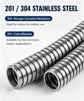 Heavy Duty 304 Stainless Steel Flexible Conduit With Tough Corrugated Sheathing for Smooth Wire Routing and Kickass Cable Protection.