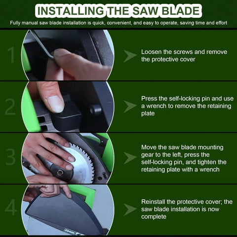 Step-by-step guide to installing the saw blade on Automatic Pipe Cutting Machine Electric 1000W 1750W High Torque 3200 RPM Pipe Cutter