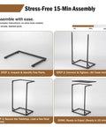 Assembly steps for C Shaped End Table That Slides Under Sofa For Small Spaces A Handy Side Table For Living Room Or Bedroom Perfect For Laptop Coffee Snacks Remote And Light Tasks Easy Assembly Modern Design