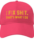 Golf Cap With I Fix Shit Thats What I Do Print Quick Dry Baseball Hat For Him Outdoor Camping Hiking Daywear Cap