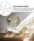 Heavy Duty Self Drilling Drywall Anchors And Screws Kit With Eye Hooks visible in a bathroom with mirror and plants