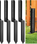 Heavy Duty Fence Post Repair Kit For Leaning Wooden Supports includes 4 thick coated steel anchors for quick yard repairs.
