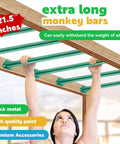 Person climbing Heavy Duty 15 Piece Metal Monkey Bars Ladder Rungs Kit With 21 And A Half Inch Rungs And Two And A Quarter Inch Diameter