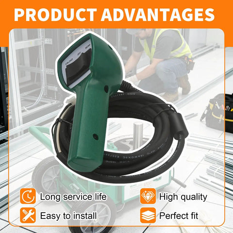 Heavy Duty Pendant Switch Control Unit With Cable One Pack Replacement OEM Style For Electric Conduit Pipe Bender Models 555 853 854 Quad Bender Tugger Wire Puller, green handheld switch with cable