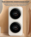 Compact 2-In-1 Mini Washer And Dryer, 3.5 Liter Wall Mounted Laundry System With Digital Touch Screen, sleek double-compartment design.