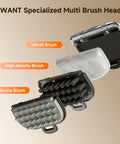 Portable Carpet And Upholstery Deep Cleaner With 18Kpa Suction For Cars Pets Rugs And Couches showing specialized multi brush heads.