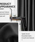 Close-up of floor to ceiling blackout curtain panel for wall and ceiling track system room divider with hooks soundproof privacy