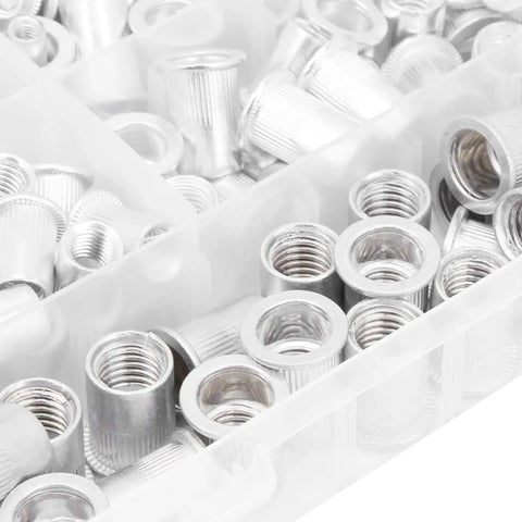 Heavy Duty 175 PC Aluminum Rivet Nut Assortment Kit With Snap Install Tool For Mechanic Shops Furniture Assemblage And Equipment Repair Tasks That Lock In A Bulletproof Thread Every Time Zero Hassle Required