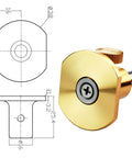 Professional Grade Brass Wheel Marking Gauge Kit Including Two Spare Cutter Wheels And Precise Metric Micro Adjuster Ruler For A Kickass Woodworking Rack You Will Adore close-up on brass wheel detail with stainless steel rail and dimensions.