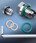 Oversize Piggyback Oil Drain Plug Kit Beefed-Up Stainless Steel 304 Self Tapping Oil Pan Thread Repair For M14.1-1.5 X 15mm