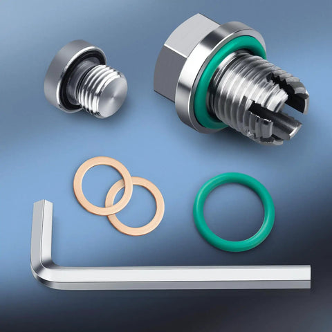 Oversize Piggyback Oil Drain Plug Kit Beefed-Up Stainless Steel 304 Self Tapping Oil Pan Thread Repair For M14.1-1.5 X 15mm