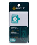 Packaging of OutSmart Outlet Shield 2 Pack with Paintable Decoy Panels for Unused Outlets Easy No Tools Install Kidproof Safety