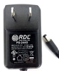 AC DC Power Supply PS 24AS 500mA For Stick Ons And Rack Mounts Black Compact Power Adapter with cord connector view