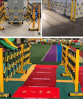 Heavy Duty Expandable Traffic Barricade Gate With Snappy Pull Handles And Neon Reflective Tabs For Roadwork Garages And Driveways locks down securely in various settings.