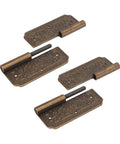 Antique Brass Butt Hinges for Cabinet Doors, Two Sets with 12 Nails, Vintage Hardware for Wood Boxes and Jewelry Boxes, Distressed Bronze Finish