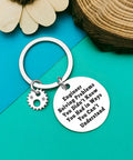 Engineering Student Keychain Gift For Engineers And Builders Mechanical Theme Construction Nerds Graduation Teacher Appreciation Perfect Gift For Science Math Computer Civil Mechanical Engineering Fans, round stainless steel with engraved quote and gear charm