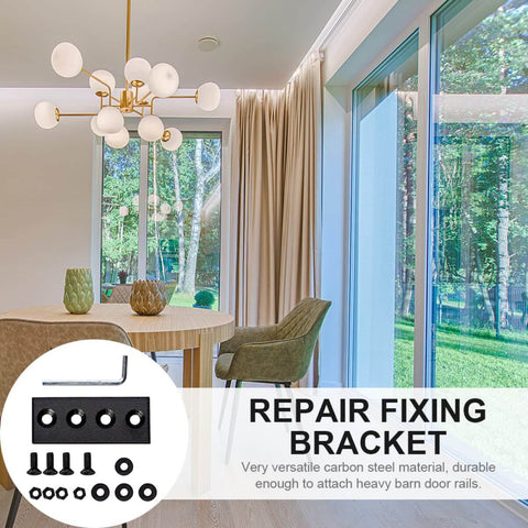 Track Connector Mending Plate For Barn Doors Two Pack Solid Heavy Duty Flat Repair Bracket Easy To Install Sliding Door