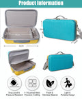 Built Like A Tank Hard Carrying Case Snug Fit For Liene Pixcut S1, showing dimensions and compartments, light blue exterior.