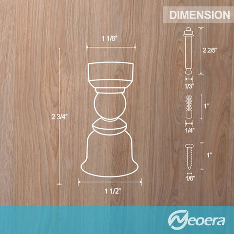 Ultra Short Magnetic Door Stop dimensions with detailed measurements for installation, heavy duty stainless steel, 2 pack.