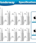 Tip Cleaning Kit With Solder Wick Brass Cleaning Wire Solder Iron Tip Cleaner specs with various tip dimensions
