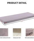 Cozy Sauna Bench Pad For Inside Or Outside Waterproof Insulated Seat Cushion With Soft Support Infrared Friendly Bench Pillow Durable Grey Sauna Mat For Relaxed Heat Sessions, size 43.3in x 15.7in, with waterproof cover detail