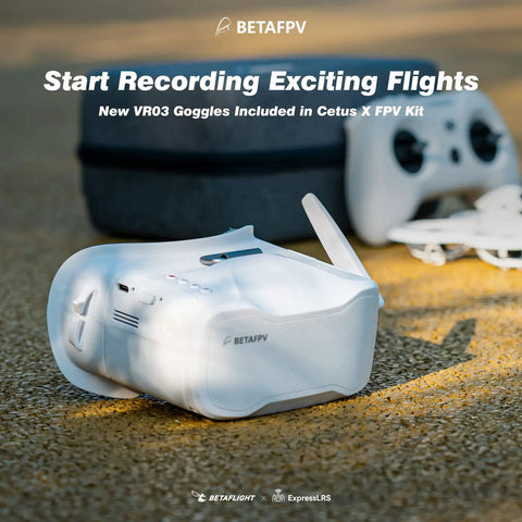 VR03 goggles and LiteRadio 3 transmitter from ELRS V3 Cetus X Betaflight FPV Kit With LiteRadio 3 Transmitter And VR03 Goggles DVR Recording 2S Power Newbie Friendly Advanced RTF Bundle For FPV Beginners To Fly Faster And Farther