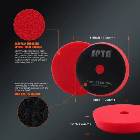 Buffing Polishing Pads For 5 Inch DA Rotary Polisher And Air Polisher With Hook And Loop Foam Pads Grits From Coarse To Fine