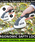 Cordless 2 In 1 Grass Shear And Hedge Trimmer, Lightweight Handheld Yard Tool, ergonomic handle, used in a garden