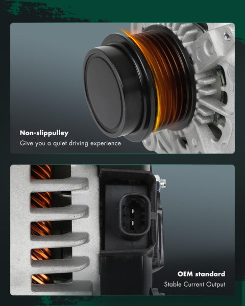Beefed Up 170A High Output Alternator Replacement For GM Trucks And SUVs 6.2L V8 with non-slip and OEM standard design