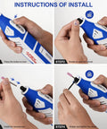Instructions for installing accessories on 12V Cordless Rotary Tool Kit With 35000 RPM, Five Speed Settings, Keyless Chuck