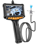Two Way Articulating Borescope With Light 0.24 Inch Endoscope Camera For Tight Spaces, 5 Inch IPS Screen displayed with coiled tube