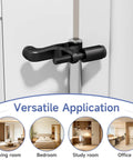 Tough As Nails Hinge Pin Door Stopper With Adjustable Springs And Soft Silicone Caps Heavy Duty Wall Bumper Guard shown installed on a door.