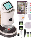 Kid Friendly Digital Microscope With Four Magnification Levels 100x, 400x, 700x, 1000x, 1080P 2 Inch HD Screen, Photo And Video Capture, USB Rechargeable, Ideal Science Toy For Curious Kids Aged 8 To 12 with accessories