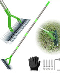 Thatch Rake For Lawn With 65 Inch Handle, Beast 14 Inch Dethatching Rake For Grass, Removes Thatch, Dead Grass, Leaves And Debris