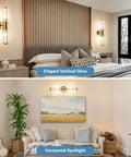 Sleek Dope Brushed Brass Vanity Light Fixture With Dual Glass Rods Wall Sconce For Bathroom above bed and sofa setup.