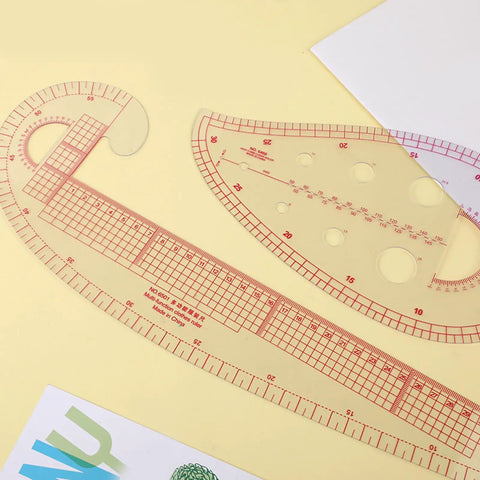 French Curved Ruler For Sewing Beginners The Ultimate Tailors Ruler with clear scale on yellow background