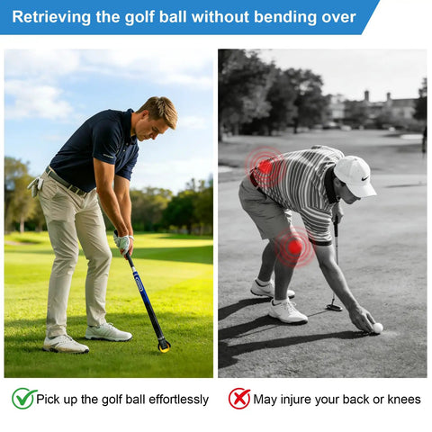4 Piece Golf Ball Retriever Set With 2 Prong Grabbers And 2 Suction Cup Pickups For Putter End No Bending Quick Install Durable Golf Accessories For Seniors And Golf Lovers