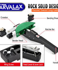 Carvalax Pipe Tube Bender Set For 1/4 To 7/8 Inch O.D. LITE Version close-up of bender head and handle with adjustment features.
