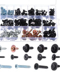 160Pcs Car Screw And Retainer Clip Kit With 14 Sizes Including Phillips Round Head Self Tapping Screws in case
