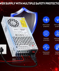 Beefy 24V 600W DC Switching Power Supply 110V to 220V AC Input 24V DC Output Regulated Converter with safety protections