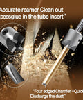 8 Piece Pen Turning Mandrel Set for Wood Lathe with 7mm Drill Bit showing reamer detail and wood shaving action