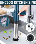 Heavy Duty High Pressure Air Plunger Kit Total Game Changer For Blocked Drains in use at kitchen sink with gauge.
