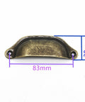 Antique Bronze Iron Drawer Knob Set 10 Pack Vintage Cabinet Pulls For Kitchen And Wardrobe Furniture Shell Shape showing dimensions